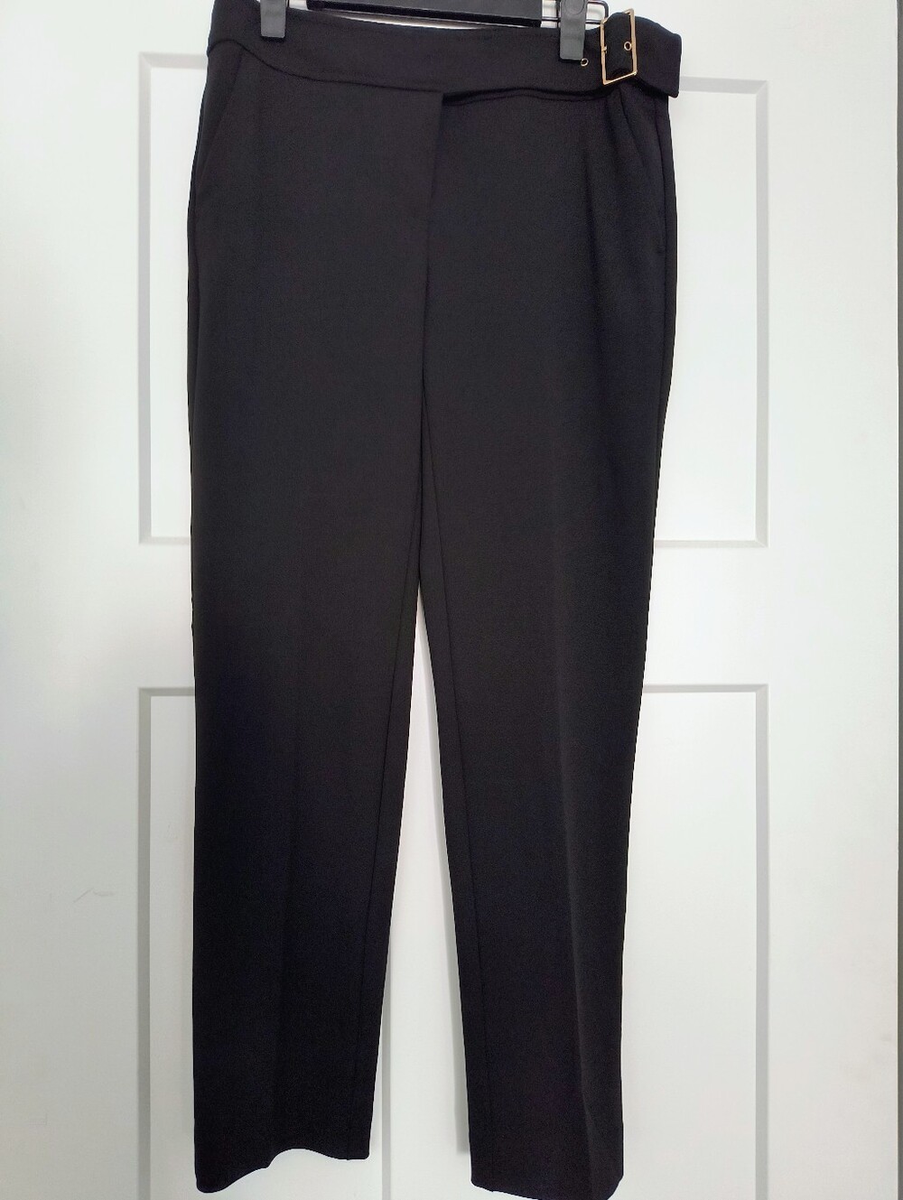 Anne Klein Black Ankle Dress Pants with Buckle